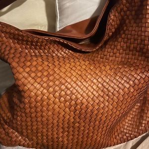 Gorgeous Tulipini Cognac Italian Leather Satchel